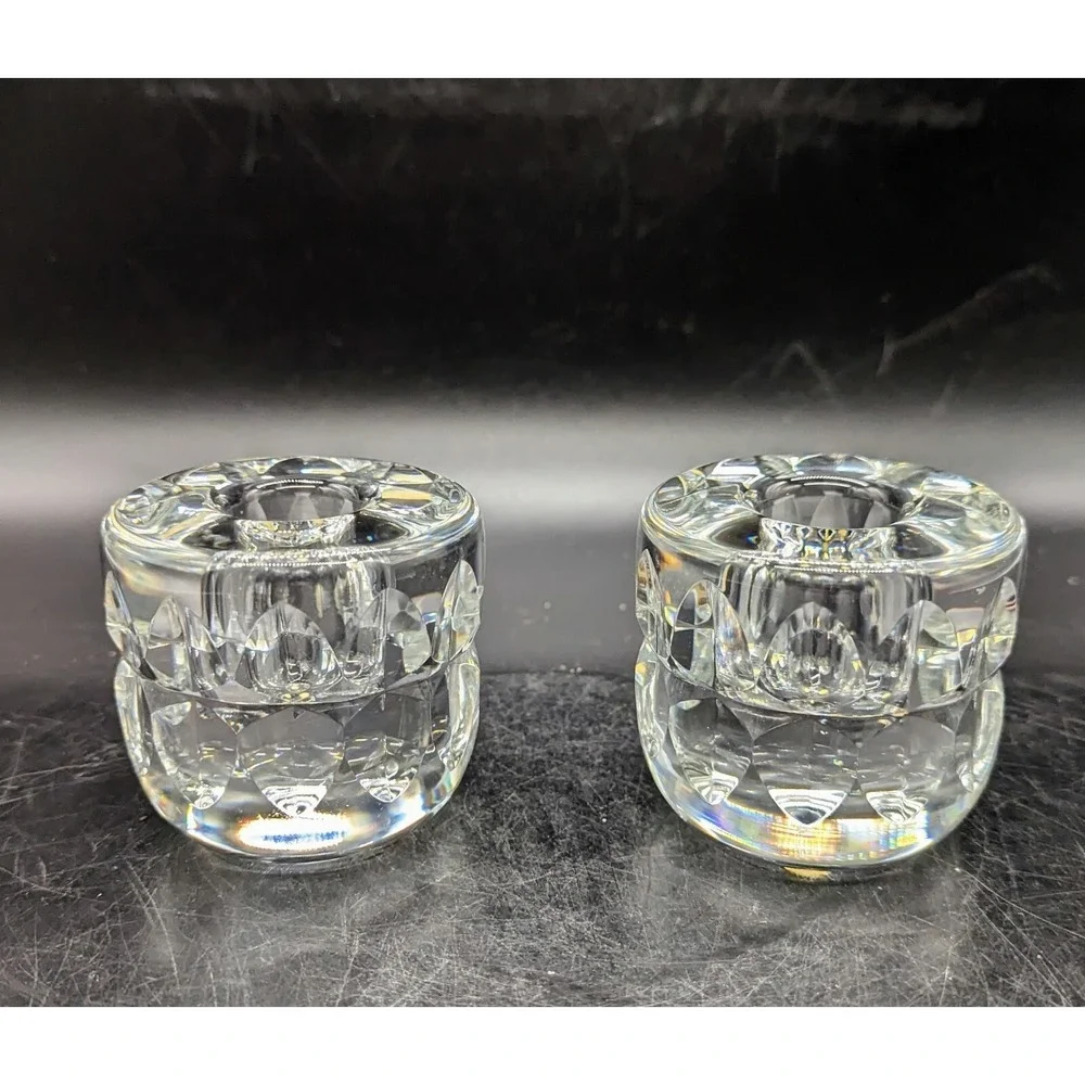 2 Kosta Boda Sweden Ann Goran Warff Design Candle Holders